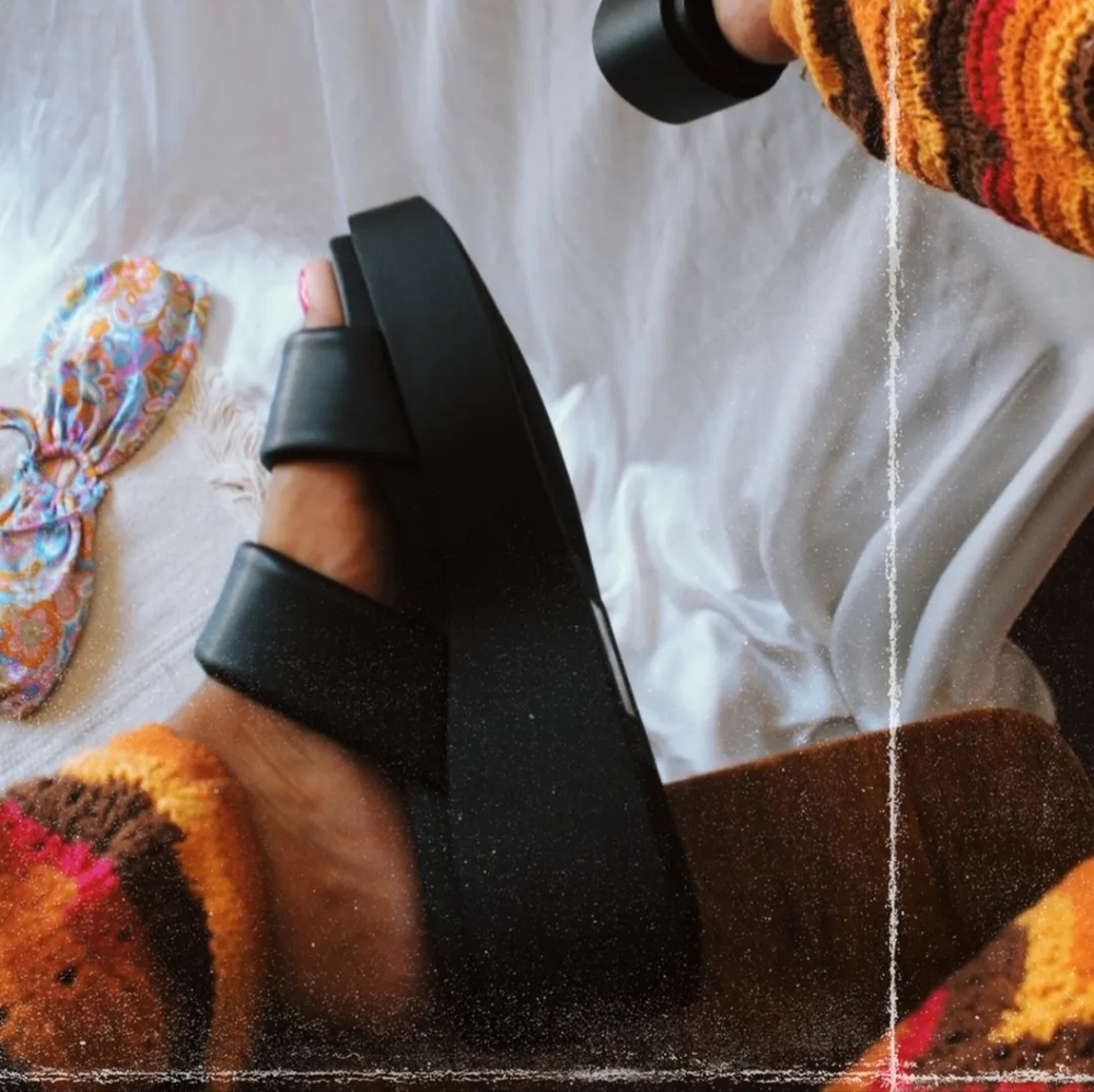 🆕Summer Faves Collection// Black Double band Sandal - Picture 4 of 8